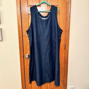 Mainstreet Blues Women's Blue Denim Sleeveless Knee Length Dress Size 30 4X